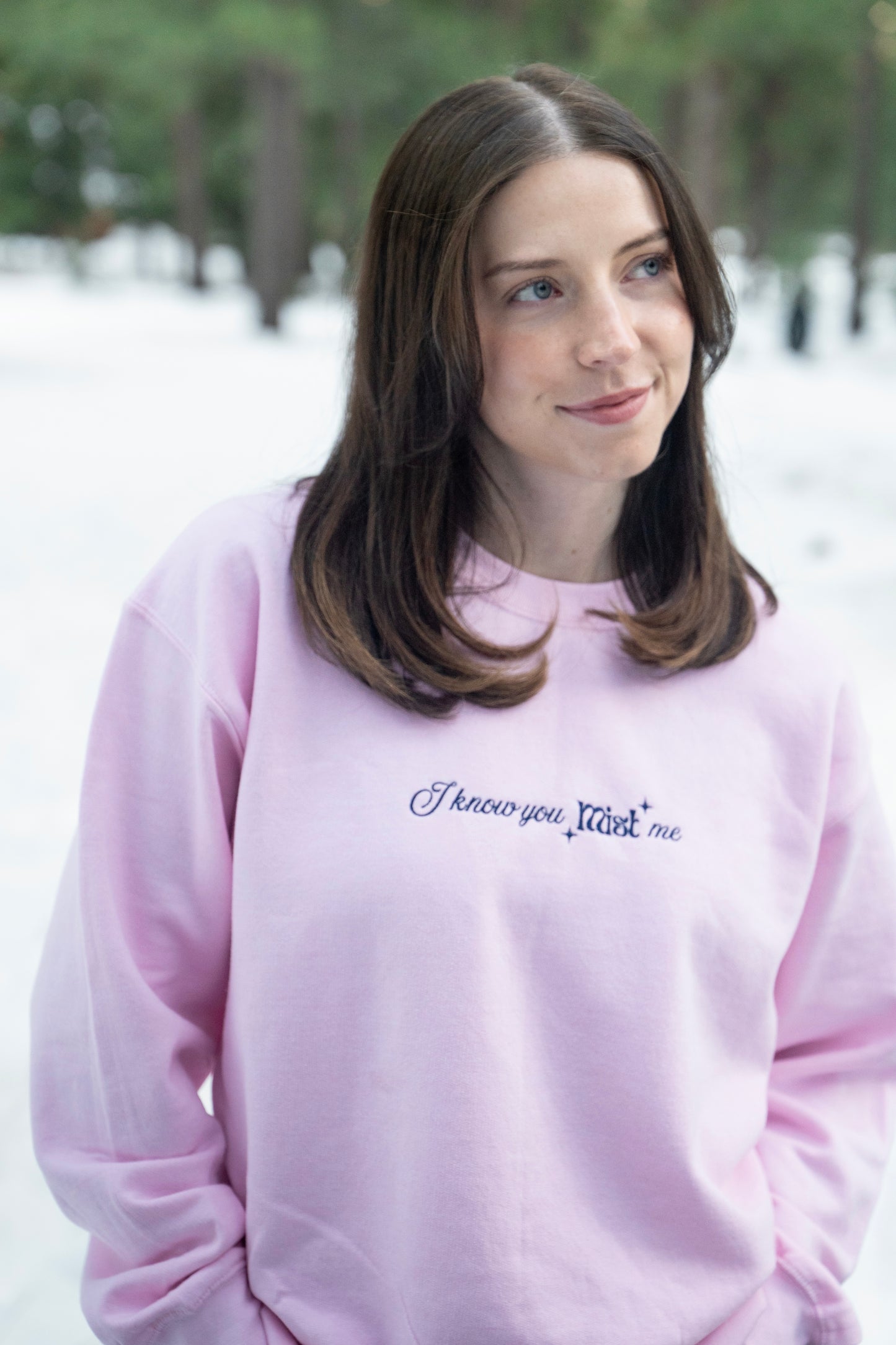 I know you Mist me | Embroidered Crewneck Sweatshirt